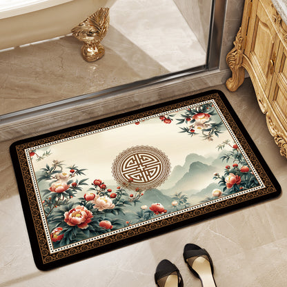 Elegant Geometric Bathroom Mat Acalora