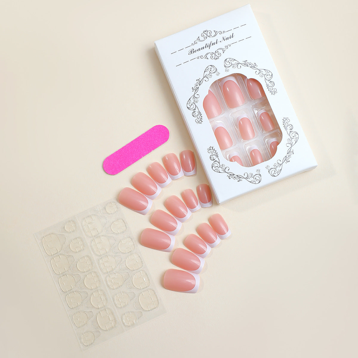 Press-On French Tip Nail Set Acalora