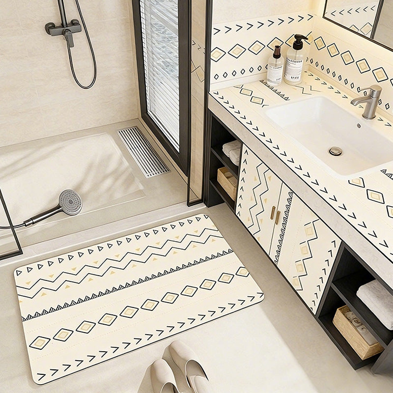 Artistic Cat-Themed Bath Mat Acalora