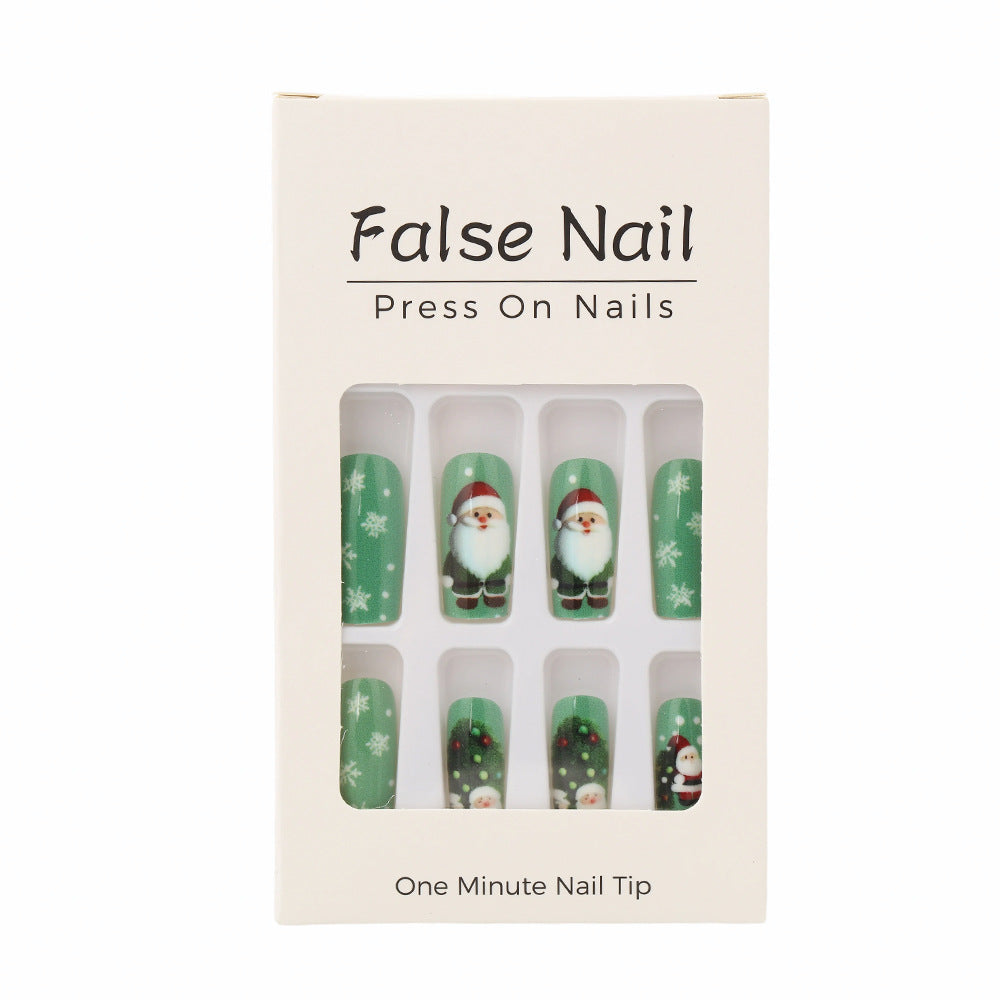 Glittering artificial nails in festive Christmas design Acalora