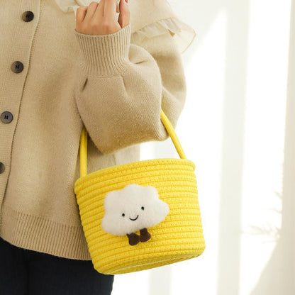 Storage basket with playful cloud motif