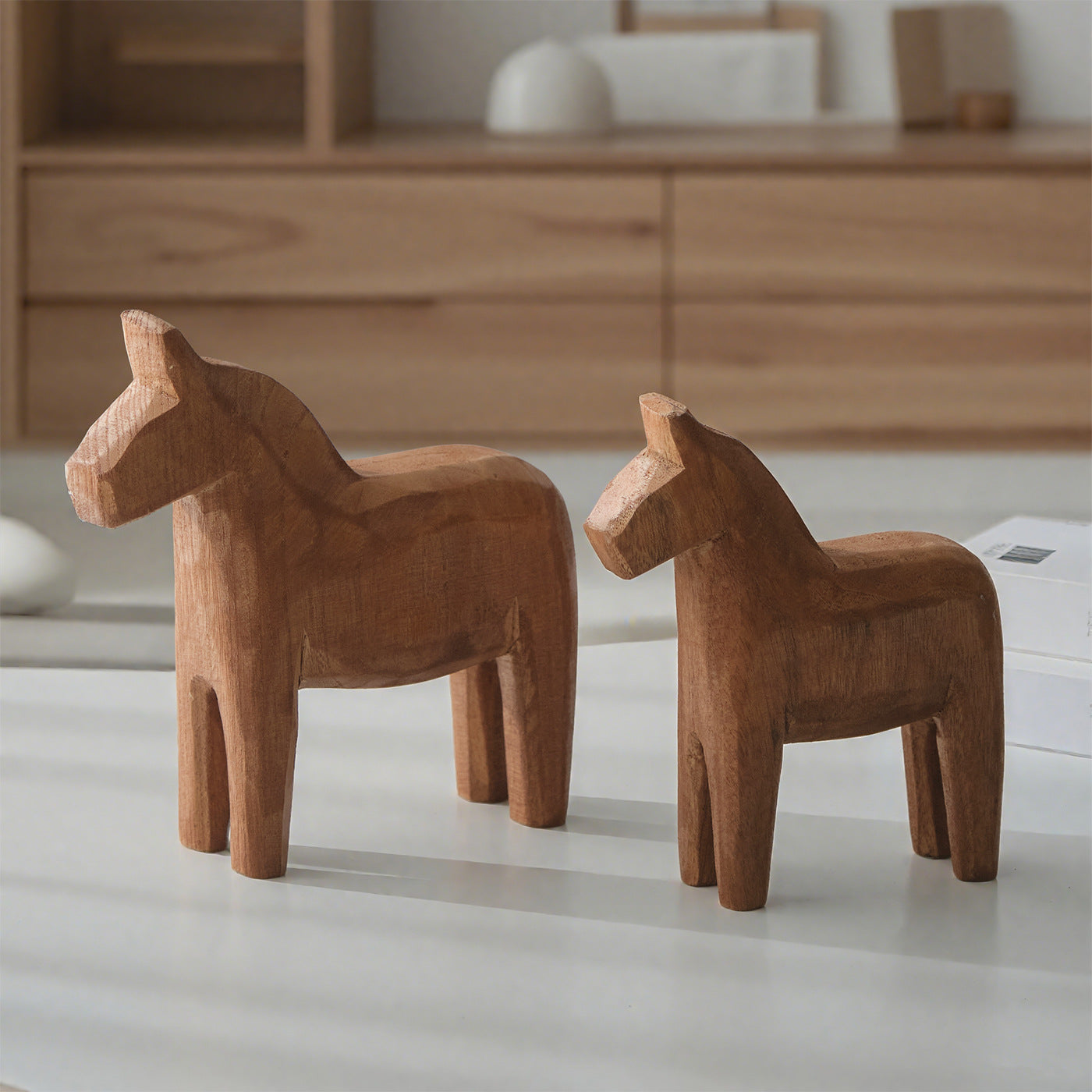 Hand-carved Horse Figure Set