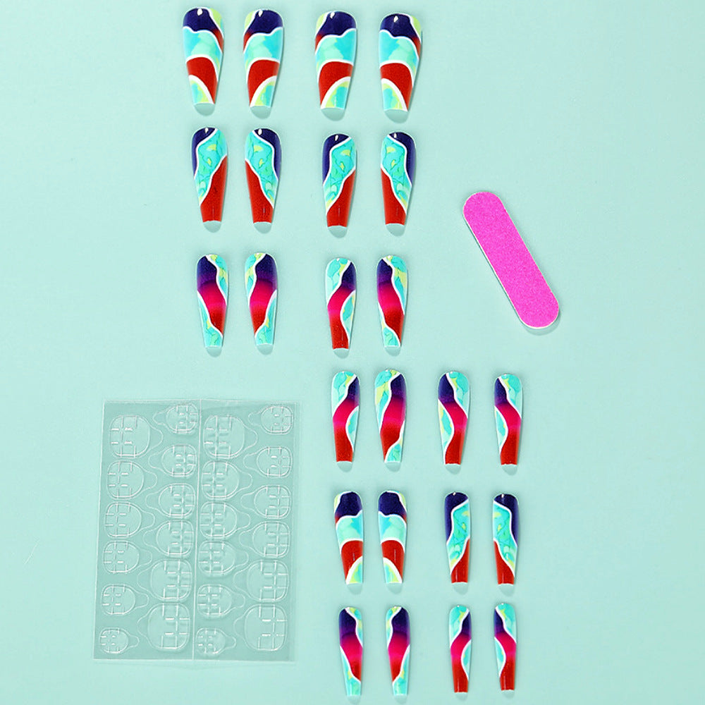 Artificial nails in modern marble pattern Acalora