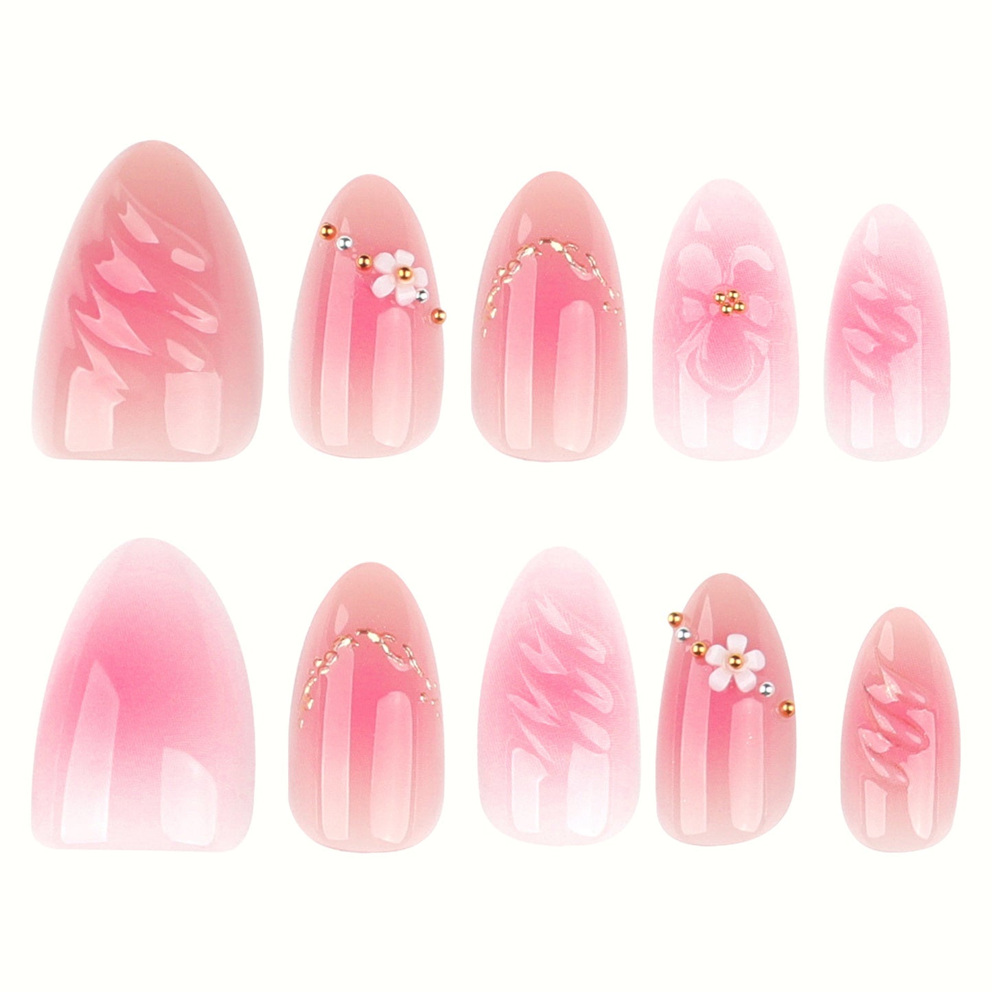 Elegant Floral 3D Press-On Nail Set Acalora
