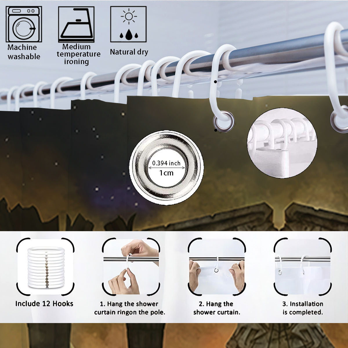 Digital Fantasy-Themed Bathroom Decor Set