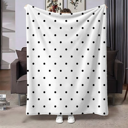 Cozy Polka Dot Fleece Throw Blanket