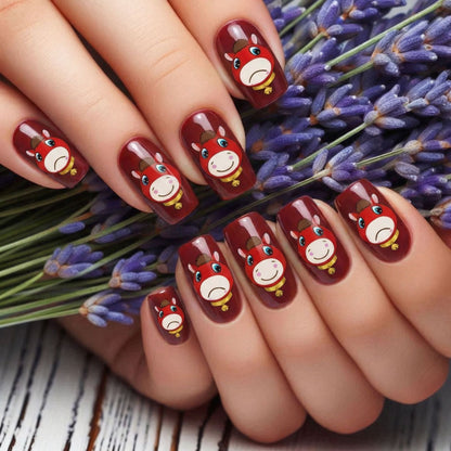 Artificial nails with playful horse motif Acalora