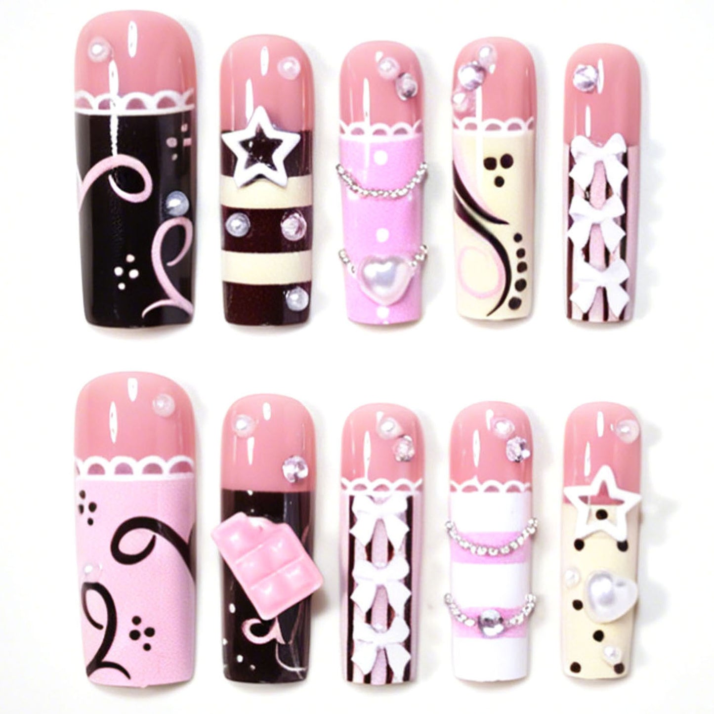 Artistic Statement Press-On Nail Design Acalora