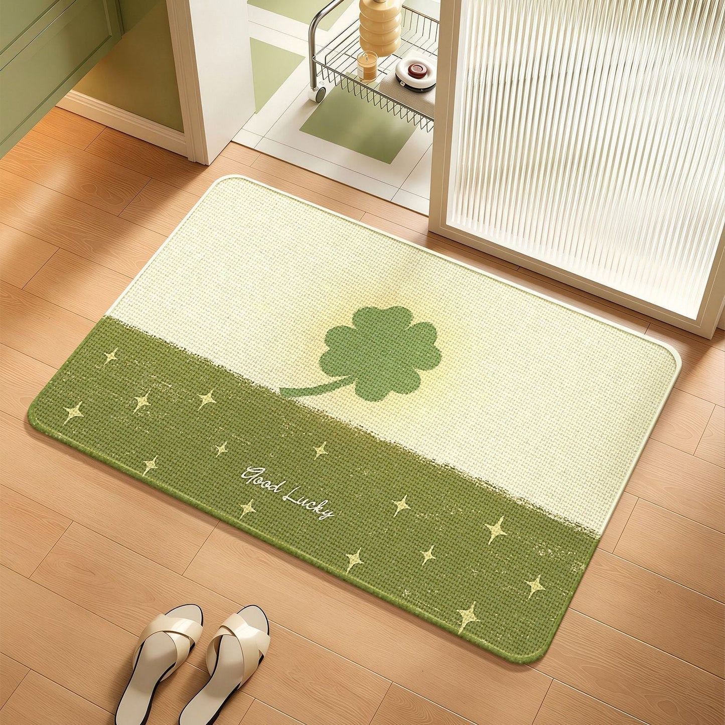 Floral Themed Bathroom Rug