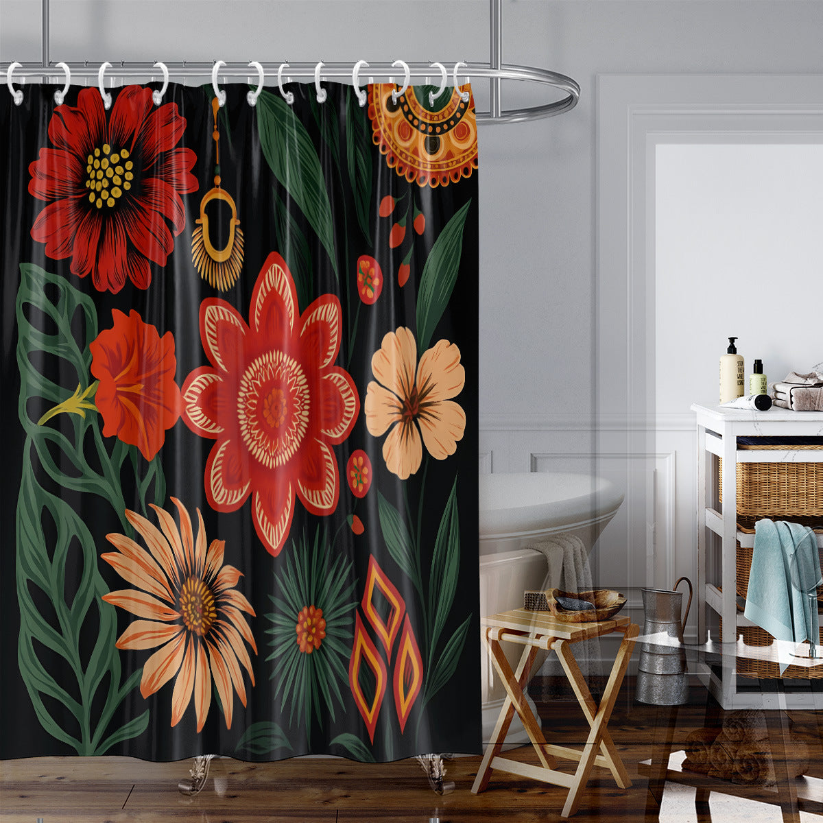 Coastal Marine-Inspired Shower Curtain