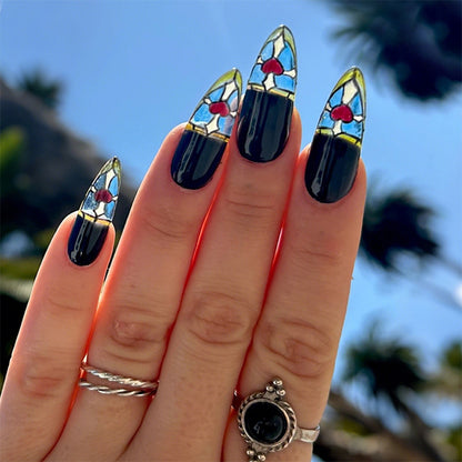 Artistic Stained Glass Press-On Nail Set Acalora