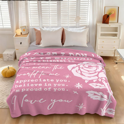 Unisex Inspirational Message Fleece Blanket