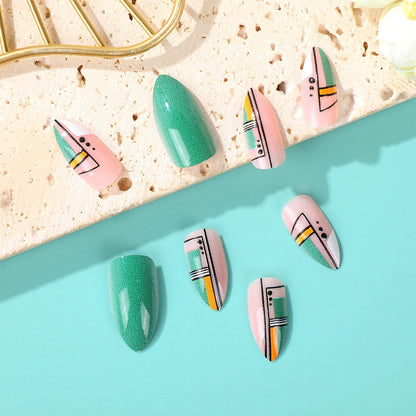 Creative design artificial nails with piano keys motif Acalora