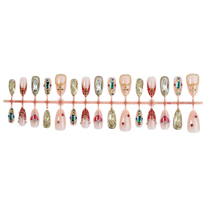Decorative Press-On Nail Kit with Gem Accents Acalora