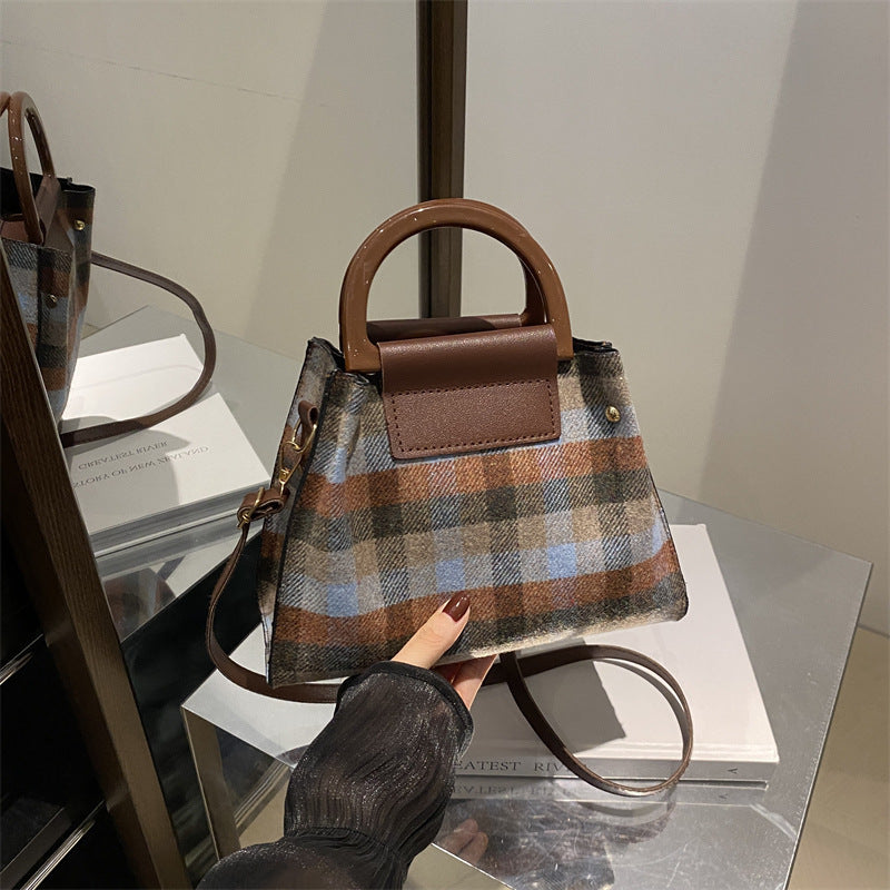 Plaid Structured Mini Handbag Acalora