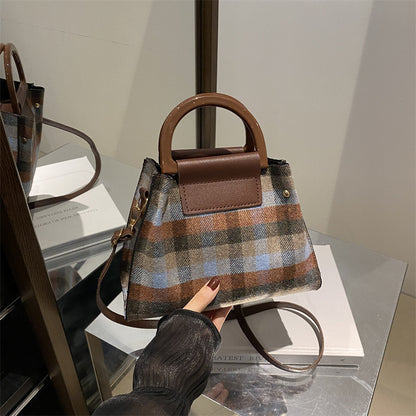 Plaid Structured Mini Handbag Acalora