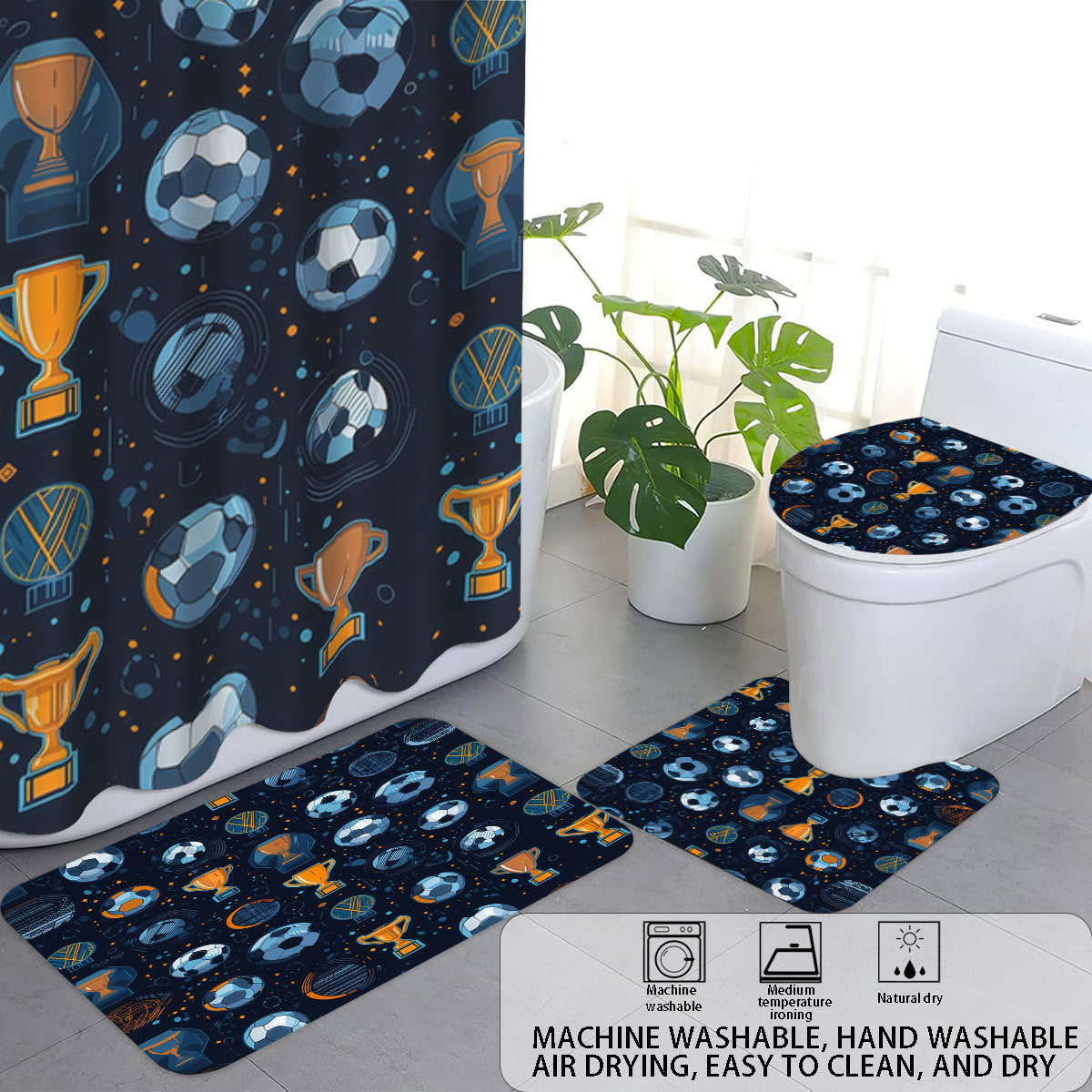 Basketball-Themed Bathroom Decor Set