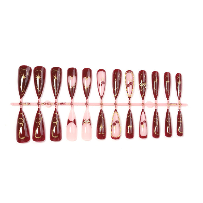 Premium Artistic Stiletto Press-On Nail Design Acalora