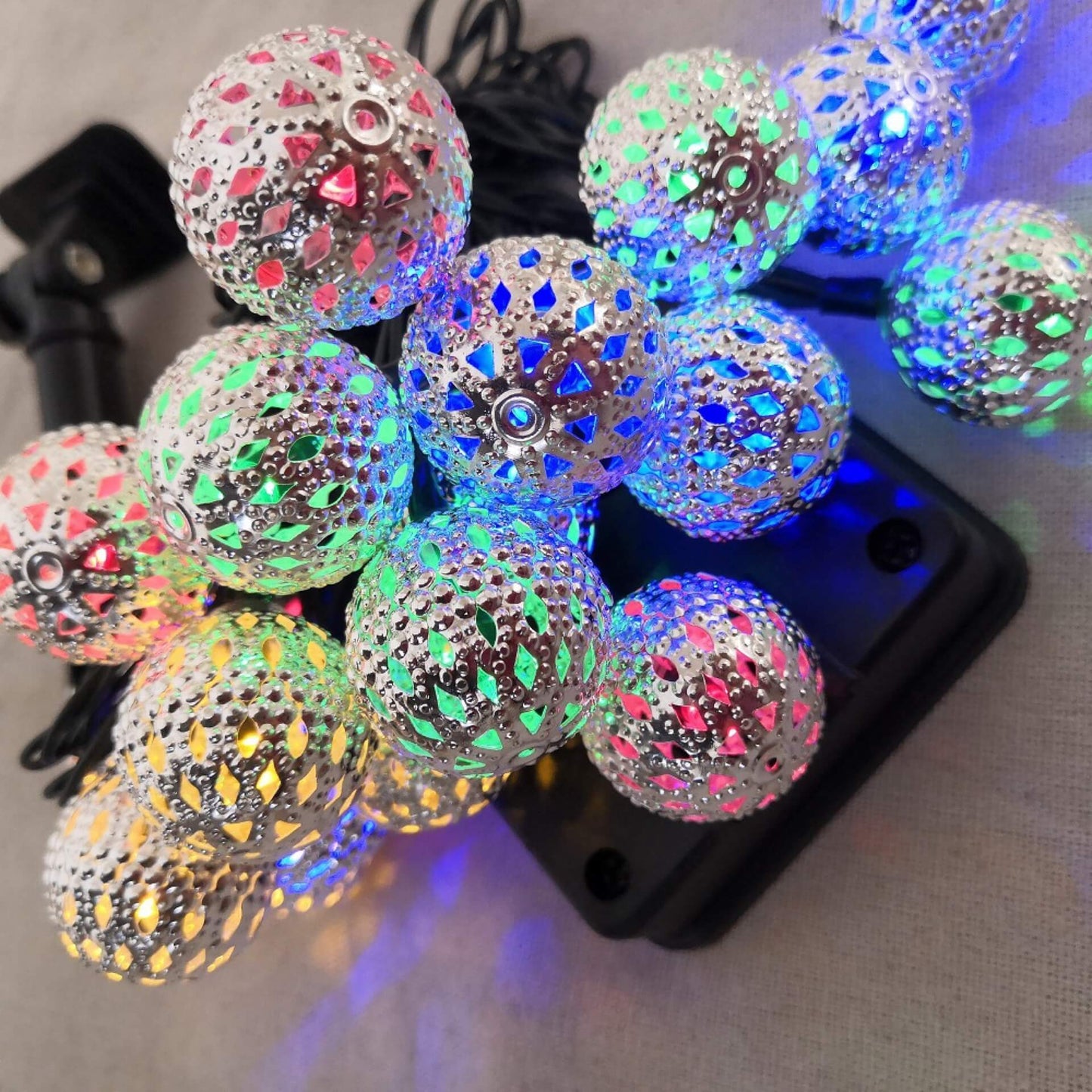 Skanto | Sunny Light Balls Moroccan Balls Colorful LED Christmas Lights Iron Balls Decoration Outdoor String Lights