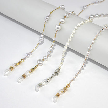 Elegant Pearl Beaded Eyewear Chain Acalora