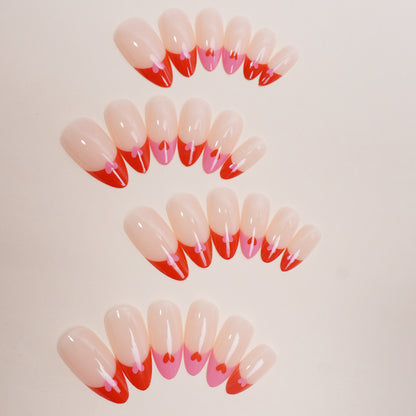 Heart-Patterned Press-On Nails Acalora