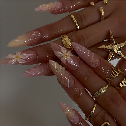 Floral 3D Decorative Press-On Nail Art Acalora