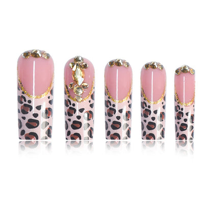 Artistic Leopard Print Press-On Nail Design Acalora