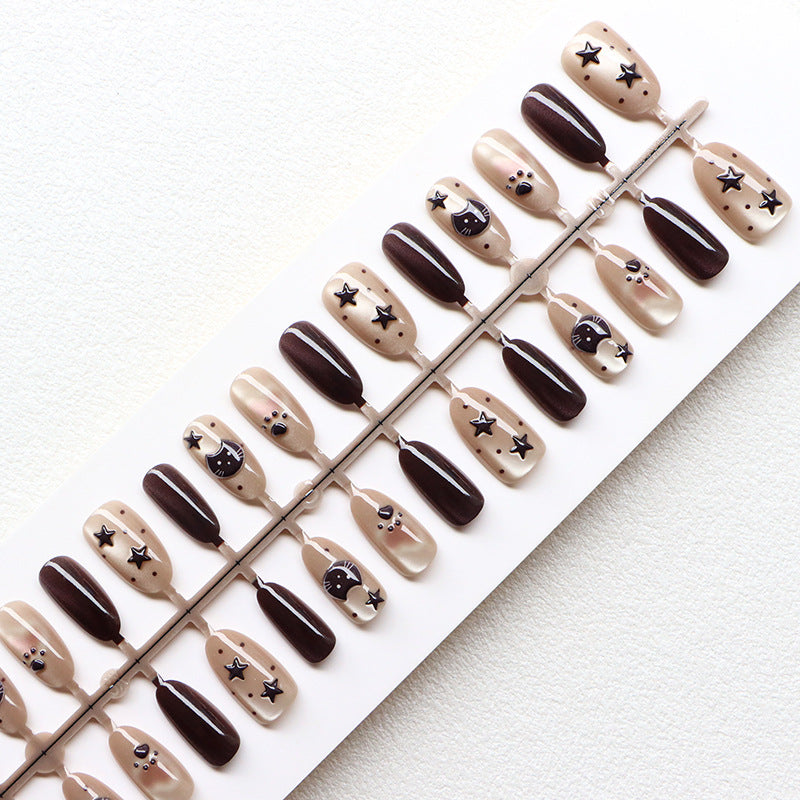 Thematic Artistic Press-On Nail Design Acalora