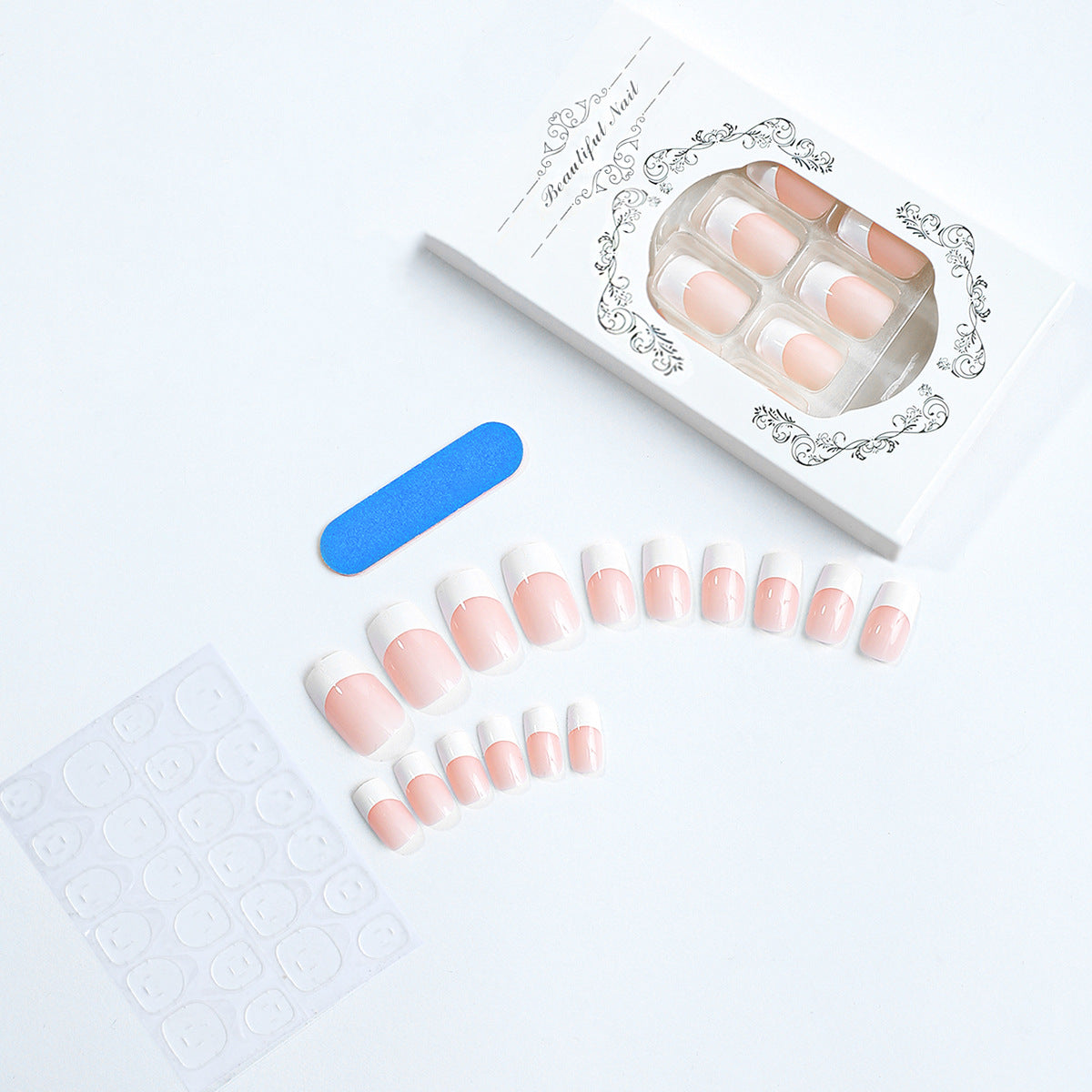 French Tip Press-On Nail Set Acalora