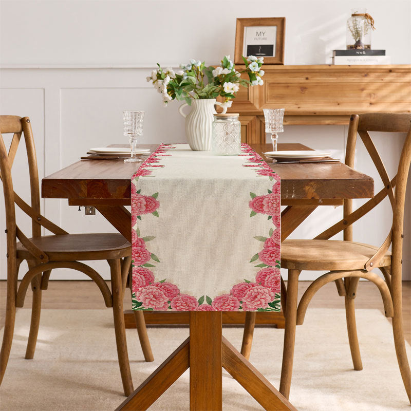 Decorative Floral Print Table Runner