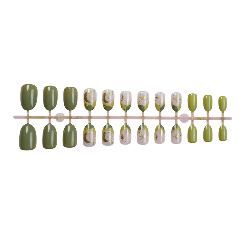 Decorative Press-On Nail Art Set with Botanical Inspirations Acalora