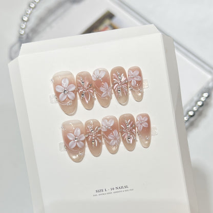 Decorative Floral Press-On Nail Art Set Acalora