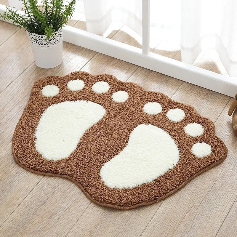 Cute Cartoon Footprint Bath Mat