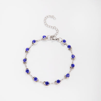 Elegant Gemstone Accent Link Bracelet Acalora