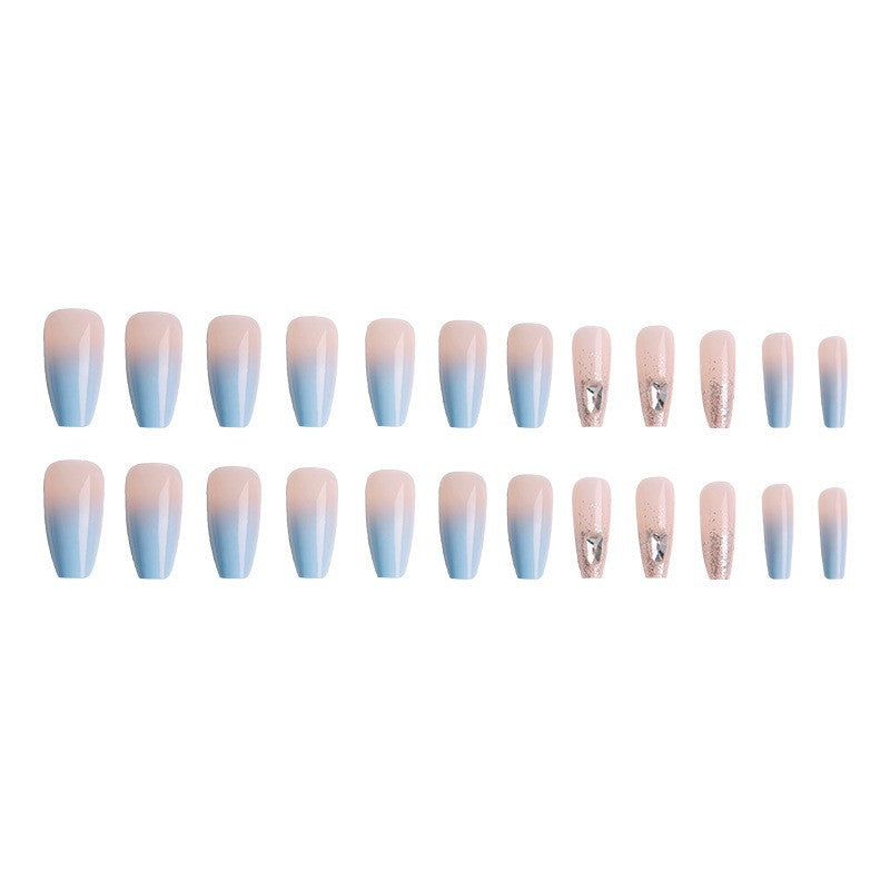 Nail set with elegant ombre and glitter accents Acalora
