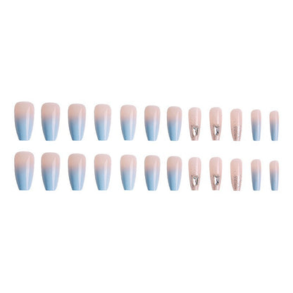 Nail set with elegant ombre and glitter accents Acalora