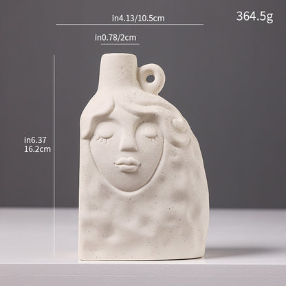 Artistic Face-Shaped Ceramic Vase