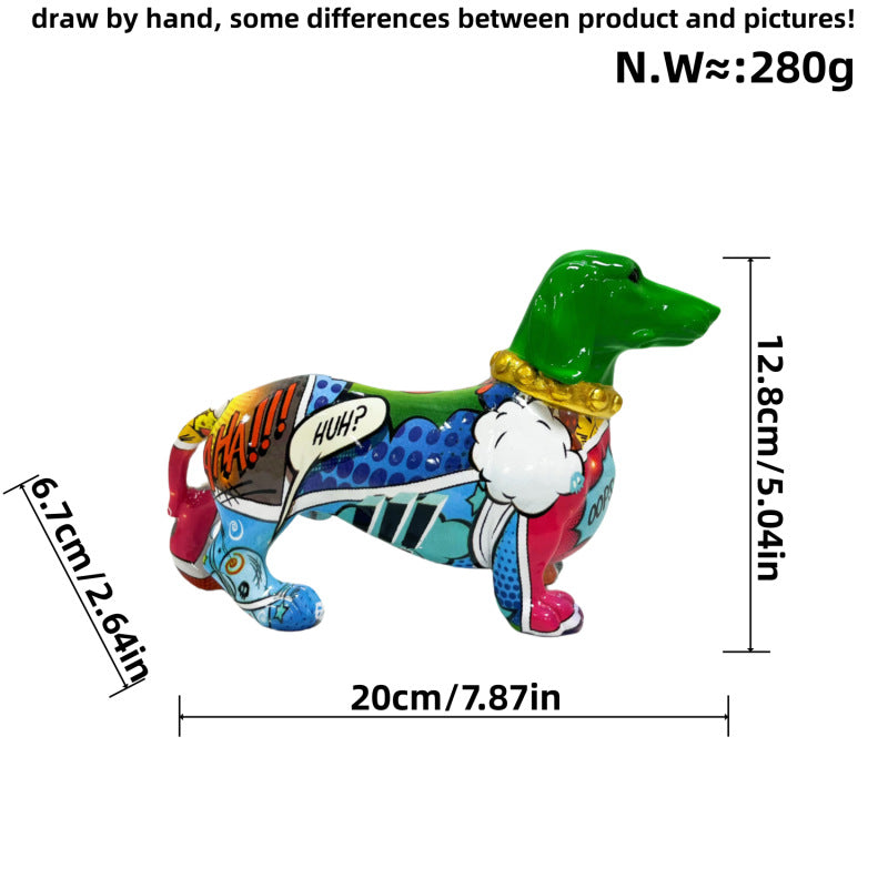 Creative decoration figure of a dachshund Acalora