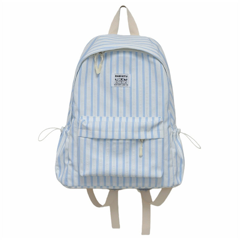 Striped Casual Backpack Bowlift