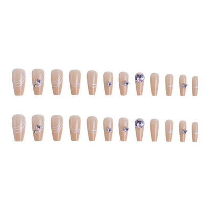 Art nail set with filigree decorations and glamorous accents Acalora