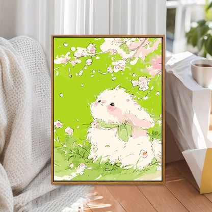 Whimsical Bunny Illustration Canvas Art