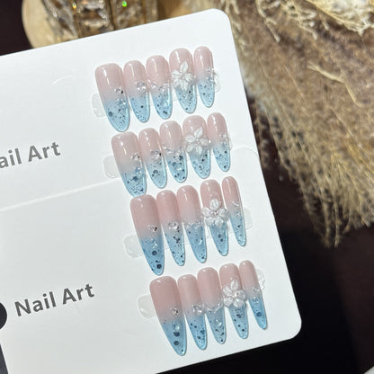 Ombre Floral Press-On Nail Art Set Acalora