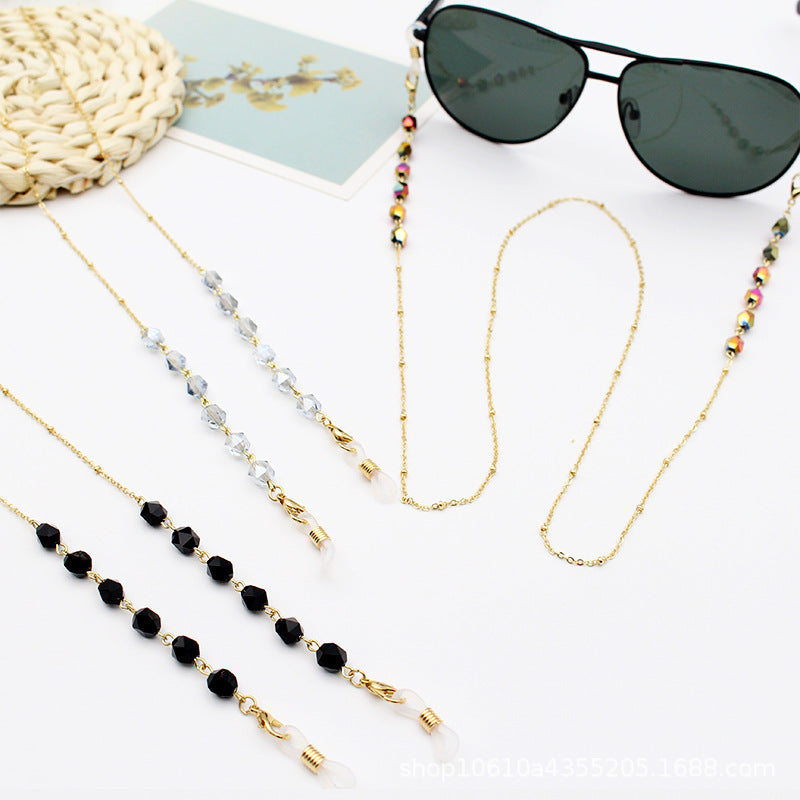 Crystal-Embellished Eyewear Chain Acalora