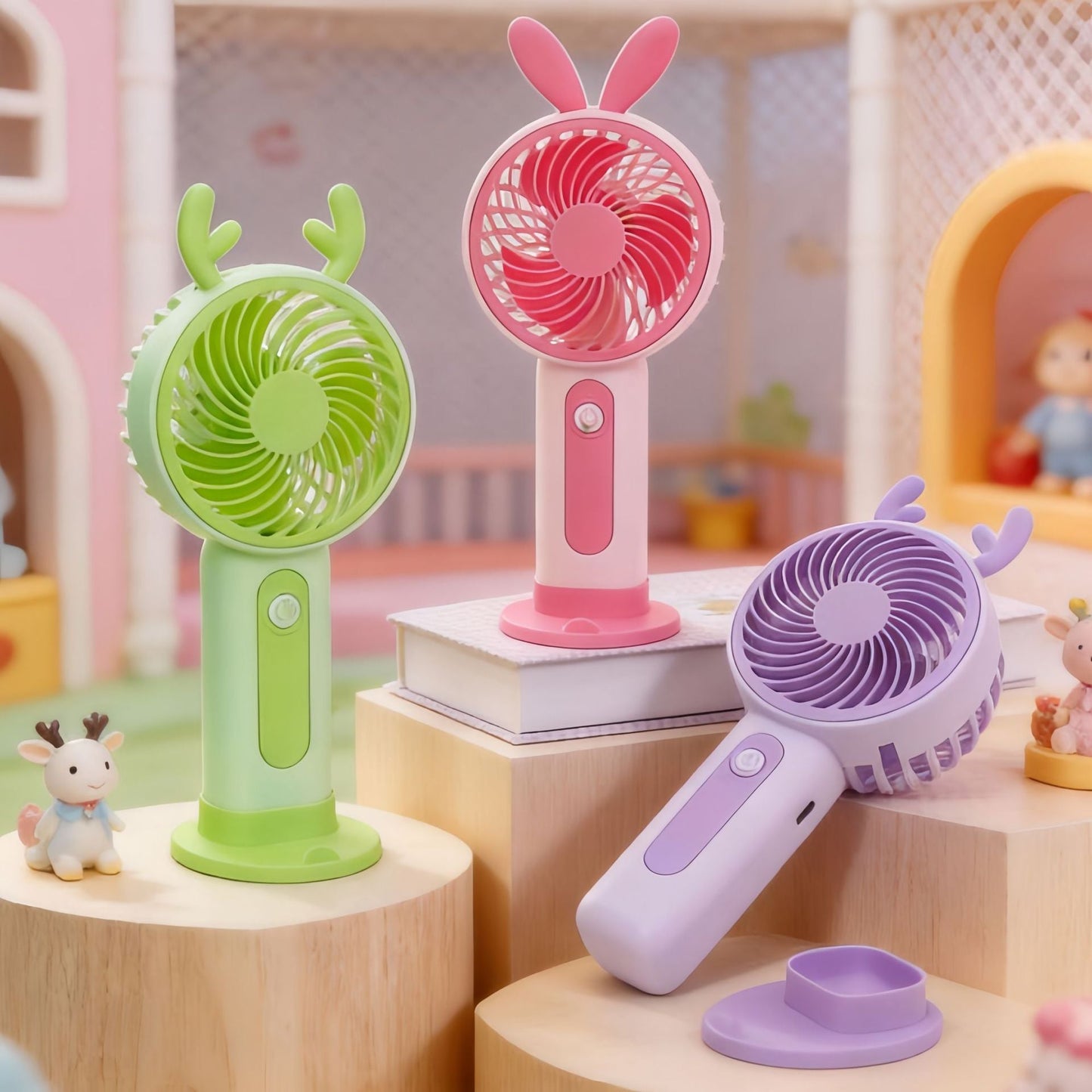 Ladies' Portable Handheld Fan with Creative Animal Ears Karnz