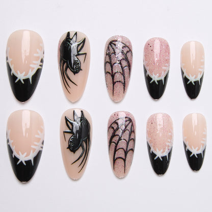 Creative nail art set with spider and web design Acalora