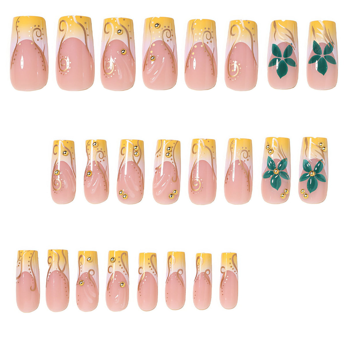 Elegant Floral Nail Art Extensions Acalora