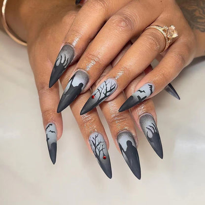 Halloween Nail Art Set with Creative Designs and Sparkling Details Acalora
