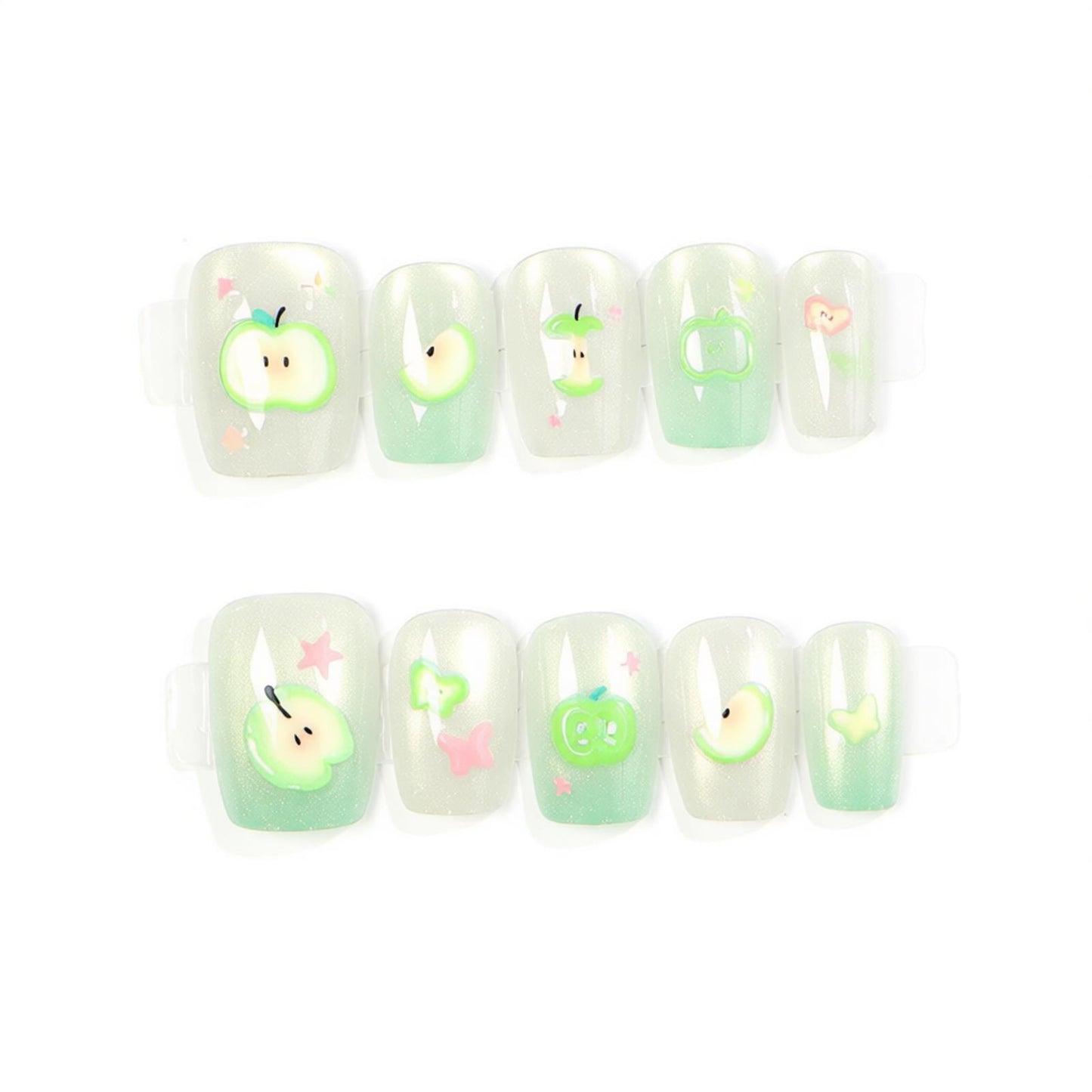 Whimsical Nature-Inspired Press-On Nail Art Set Acalora