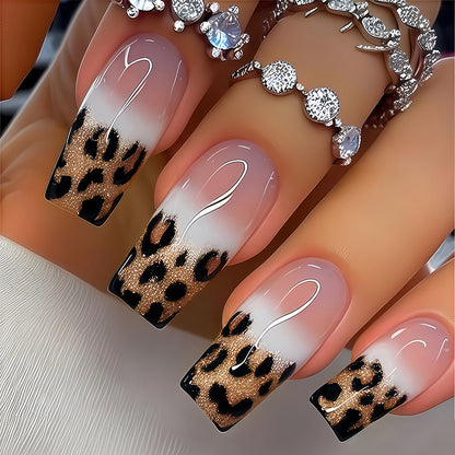 Stylish Leopard Print Press-On Nails Acalora