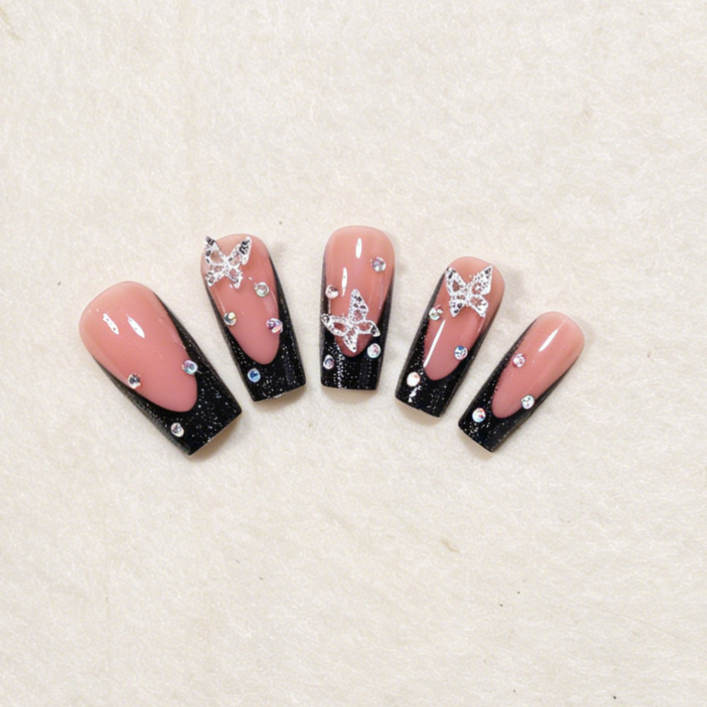 Butterfly Accented Press-On Nail Art Set Acalora